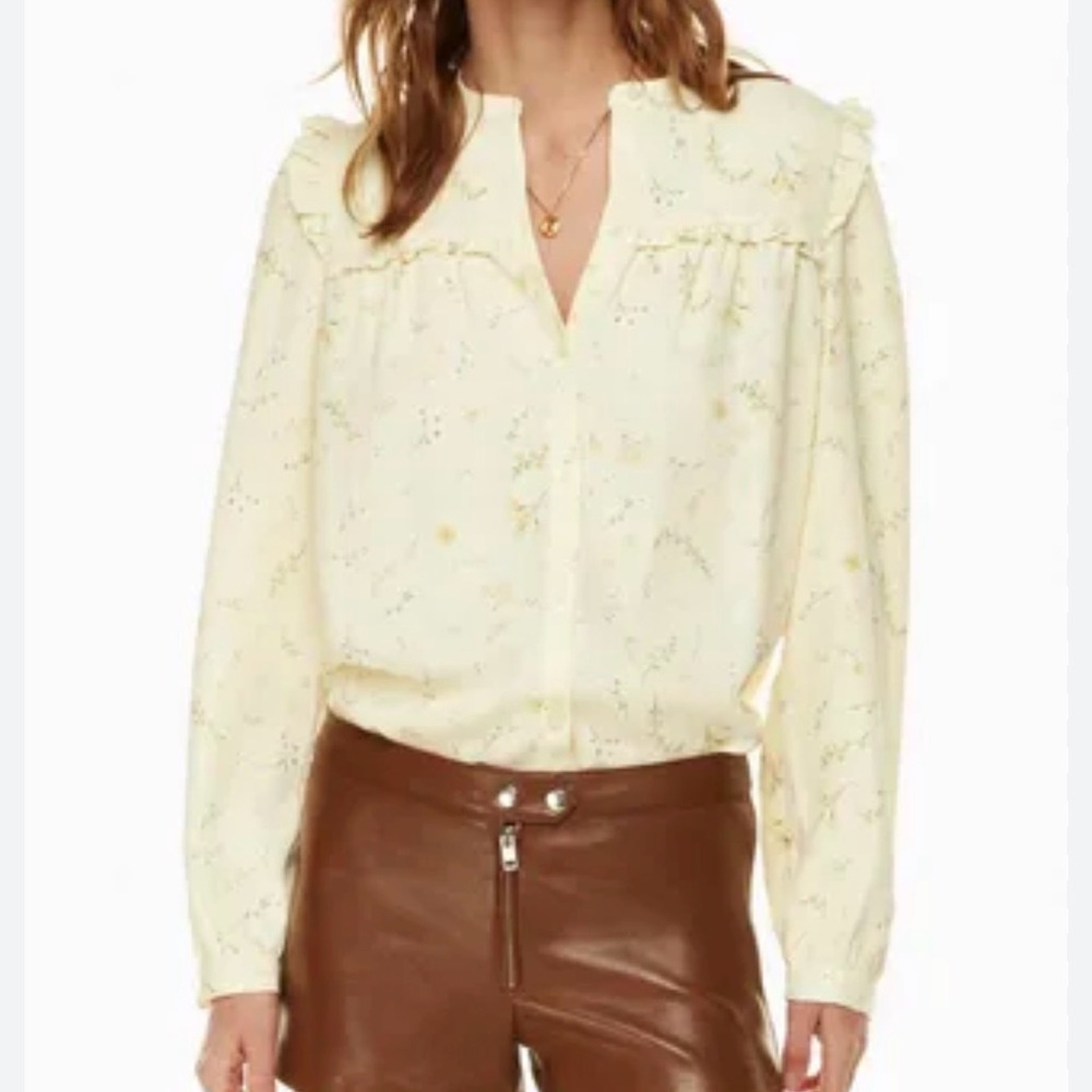 Aritiza Wilfred Nimbus Blouse in Tapioca Size Small